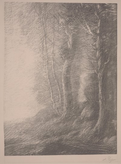 Landskap (litho) av Alphonse Legros