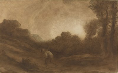 Landskap, kveld. av Alphonse Legros