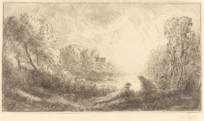 Landskap: Soloppgang av Alphonse Legros