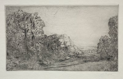 Landskap: Soloppgang av Alphonse Legros
