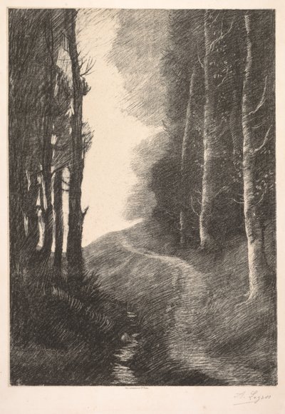 Landskap ved Birches av Alphonse Legros