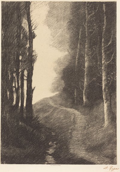 Landskap med bjørketrær av Alphonse Legros