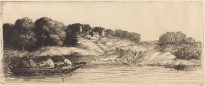 Landskap med båt, 1. plate av Alphonse Legros