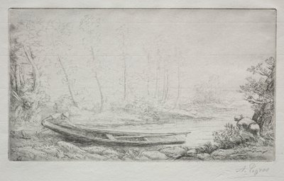 Avreise for fiske, i tåkene. av Alphonse Legros