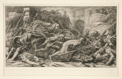 Le Triomphe de la Mort: Apres le Combat (Dødens triumf: etter slaget) av Alphonse Legros