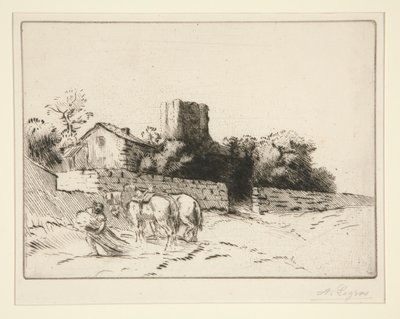 Le mur du presbytere (prestegårdsveggen) av Alphonse Legros