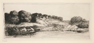 Landskap med en båt (1. plate) av Alphonse Legros