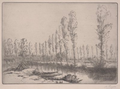 Les Tourbieres: Nær Amiens (etsing) av Alphonse Legros