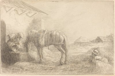 Mann som vanner en hest Mann som vanner en hest. av Alphonse Legros