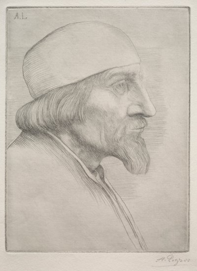 Mann i en kalott. av Alphonse Legros