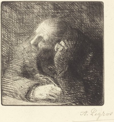 Meditasjon (La meditasjon) av Alphonse Legros