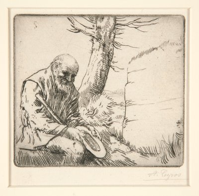 Mendiant, sønn Chapeau a la Main (tigger med hatten i hendene) av Alphonse Legros