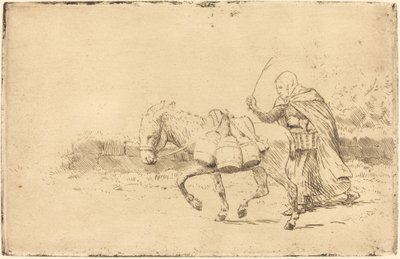 Milkmaid of Boulogne, 1. tallerken (Laitiere a Boulogne) av Alphonse Legros