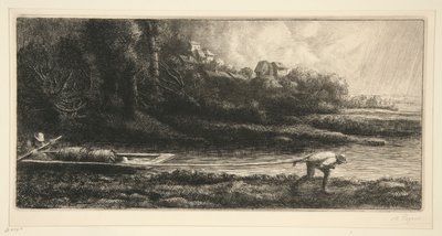 Båtlandskap av Alphonse Legros