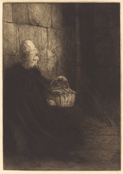 Bondekvinne fra Boulogne Bondekvinne fra rundt Boulogne kjent som La femme au panier. av Alphonse Legros