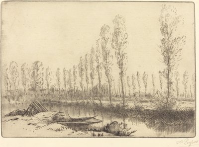 Popler nær Amiens Nær Amiens, torvmarkene. av Alphonse Legros