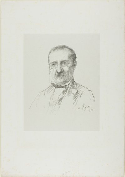 Portrett av Champfleury av Alphonse Legros