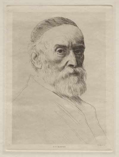 Portrett av George Frederic Watts av Alphonse Legros