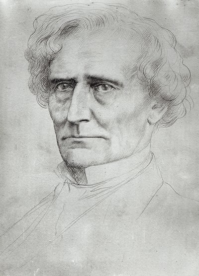 Portrett av Hector Berlioz (1803-69) (penn og blekk på papir) av Alphonse Legros