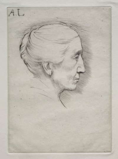 Portrett av Mme. Emily Hughes (1. plate) av Alphonse Legros
