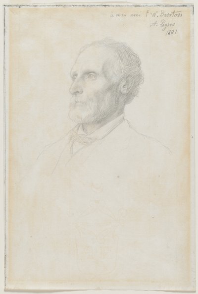 Portrett av Sir Frederick W. Burton, direktør for National Gallery, London, 1881. av Alphonse Legros