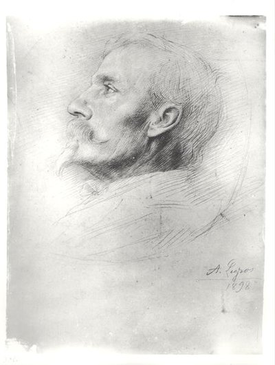Portrett av Walter Crane (1845-1915) av Alphonse Legros