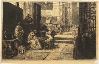 Prosesjon i en spansk kirke av Alphonse Legros