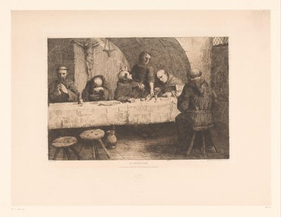 Matsal med bedende munker Le réfectoire (tittel på objekt) av Alphonse Legros