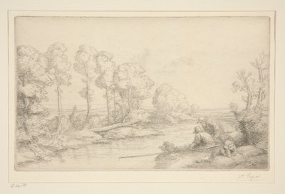 Hvil ved elven av Alphonse Legros