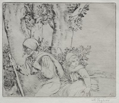 Retur fra feltet (Le Retour des Champs-2nd Plate) av Alphonse Legros