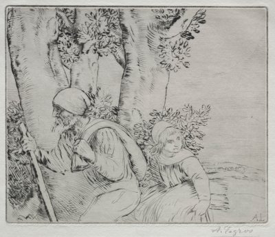 Retur fra feltet (Le Retour des Champs-2nd Plate) av Alphonse Legros