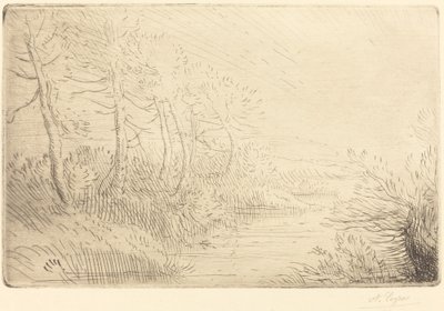 Elvebredden Bord de la riviere. av Alphonse Legros