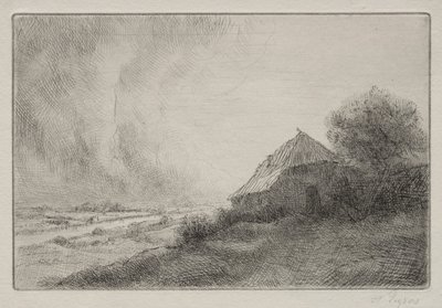 Ødelagt hus på en åsside av Alphonse Legros