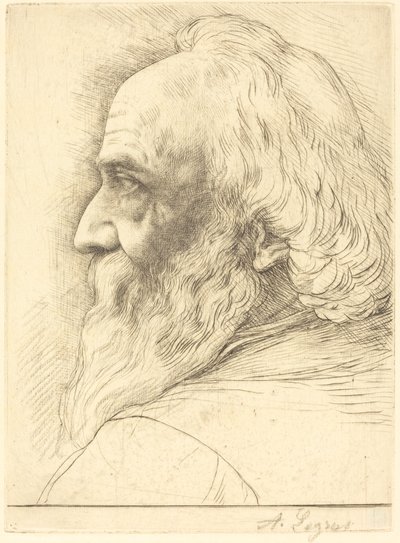 Selvportrett, 12. plate. av Alphonse Legros