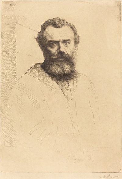 Selvportrett, 3. plate av Alphonse Legros