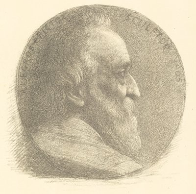 Selvportrett, Medaljong, nr.1, 9. plate av Alphonse Legros