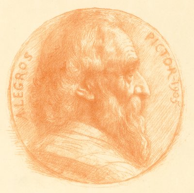 Selvportrett, Medaljong, nr.2, 11. plate. av Alphonse Legros