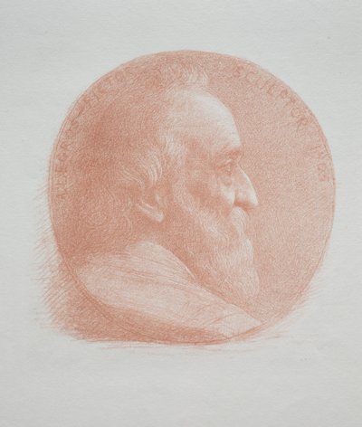 Selvportrett, medaljong nr. 2 (11. plate) av Alphonse Legros