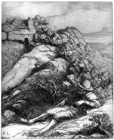 Shepherd Resting, c1860-1910 1924 av Alphonse Legros