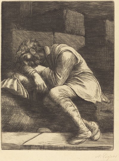 Sovende tigger av Alphonse Legros