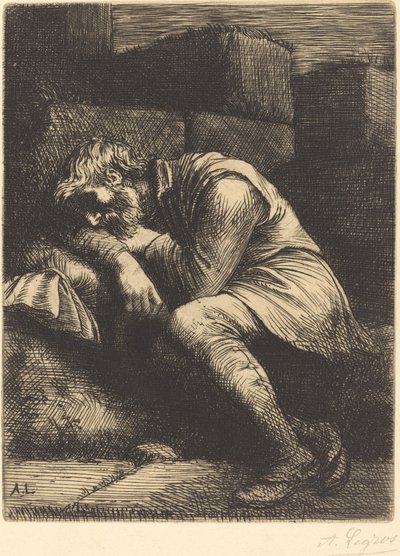 Sovende tigger av Alphonse Legros