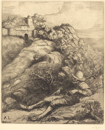 Sovende gjeter (Le repos du berger) av Alphonse Legros