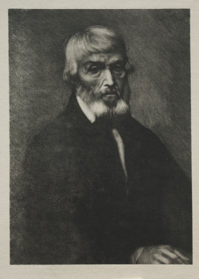 Lite portrett av Thomas Carlyle av Alphonse Legros
