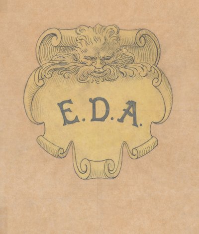 Studer etter et navneskilt i bronse for Edward D. Adams, ca. 1892. av Alphonse Legros