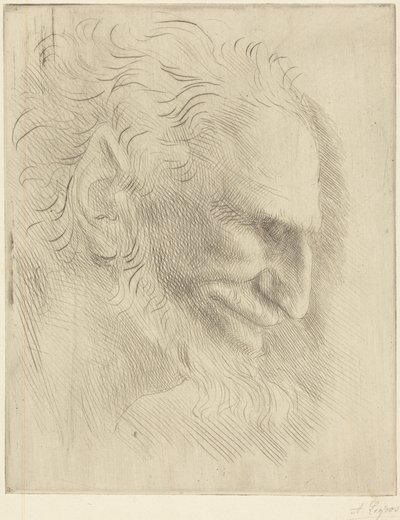 Studie av en manns hode av Alphonse Legros