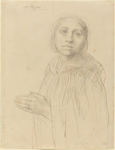 Studie av kvinne som ber av Alphonse Legros