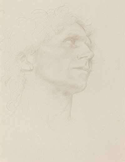 Studie av kvinnens hode, svingt til høyre. av Alphonse Legros