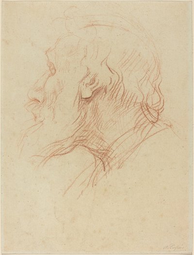 Studie av en tigger. av Alphonse Legros