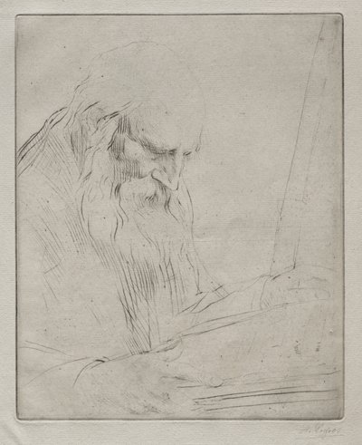 Studie av en mann som leser av Alphonse Legros