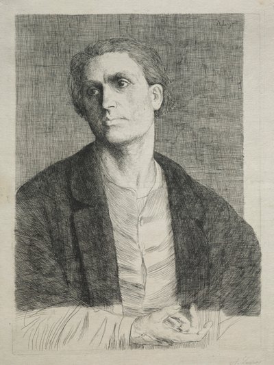 Studie av en manns hode av Alphonse Legros